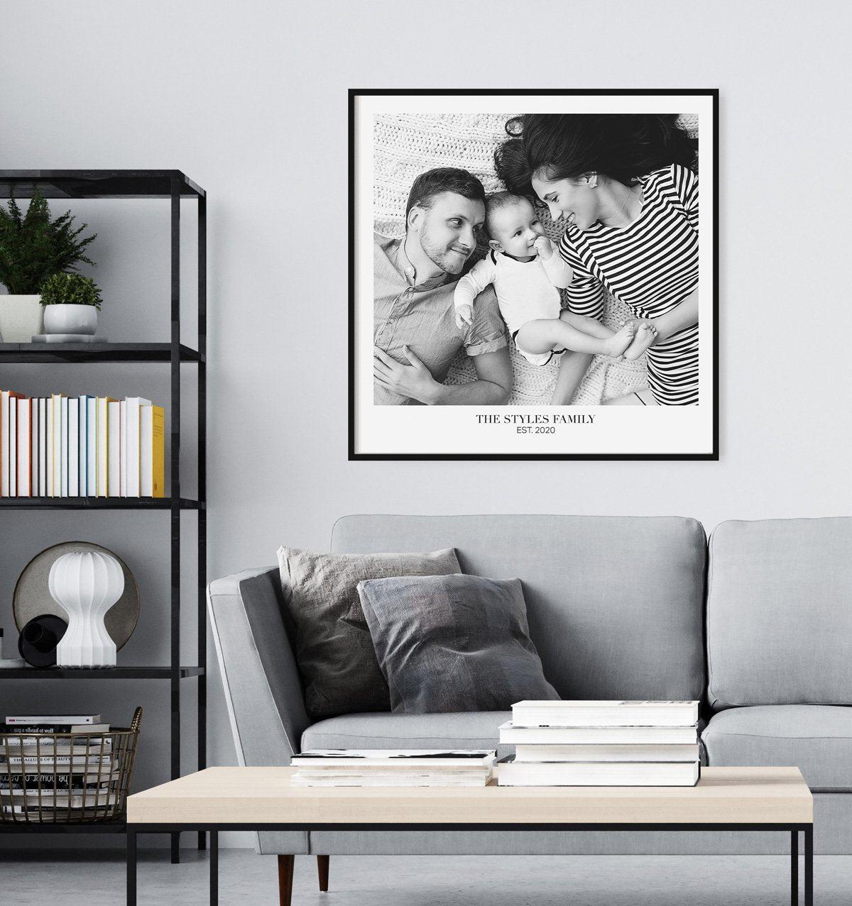 Family Est. Memory in Square Art Print