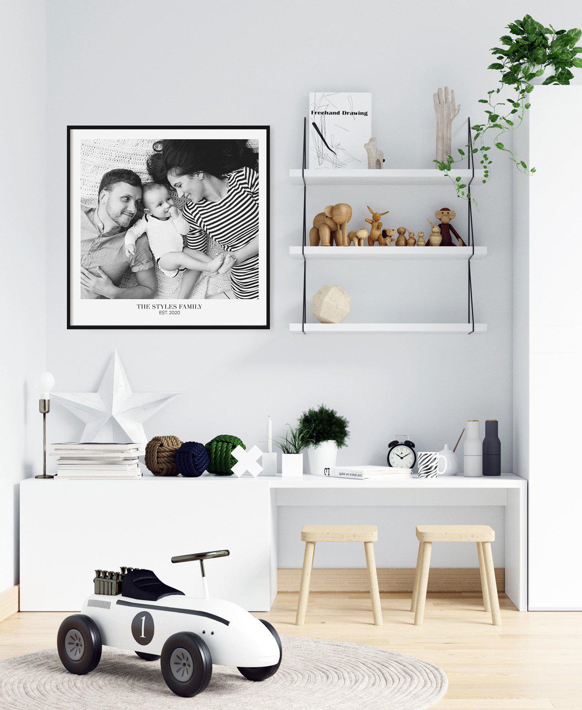 Family Est. Memory in Square Art Print