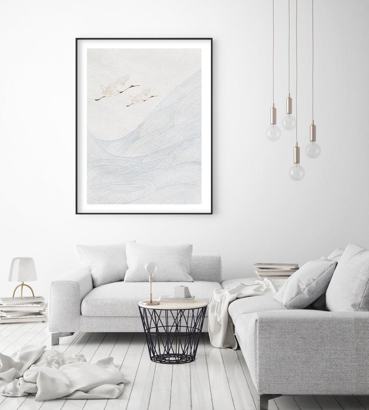Vintage Crane I Art Print